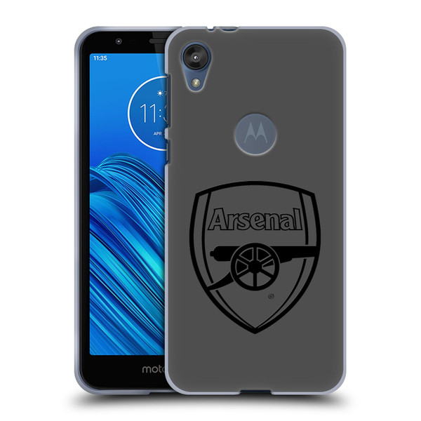 Arsenal FC Crest 2 Black Logo Soft Gel Case for Motorola Moto E6