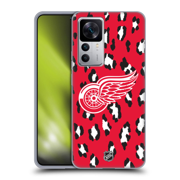 NHL Detroit Red Wings Leopard Patten Soft Gel Case for Xiaomi 12T 5G / 12T Pro 5G / Redmi K50 Ultra 5G