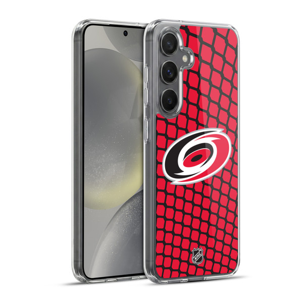 NHL Carolina Hurricanes Net Pattern Soft Gel Case for Samsung Galaxy S24+ 5G