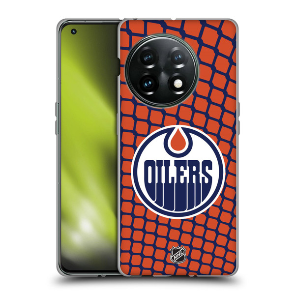 NHL Edmonton Oilers Net Pattern Soft Gel Case for OnePlus 11 5G