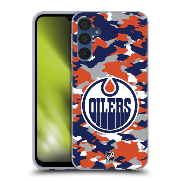 NHL Edmonton Oilers Camouflage Soft Gel Case for Samsung Galaxy A15