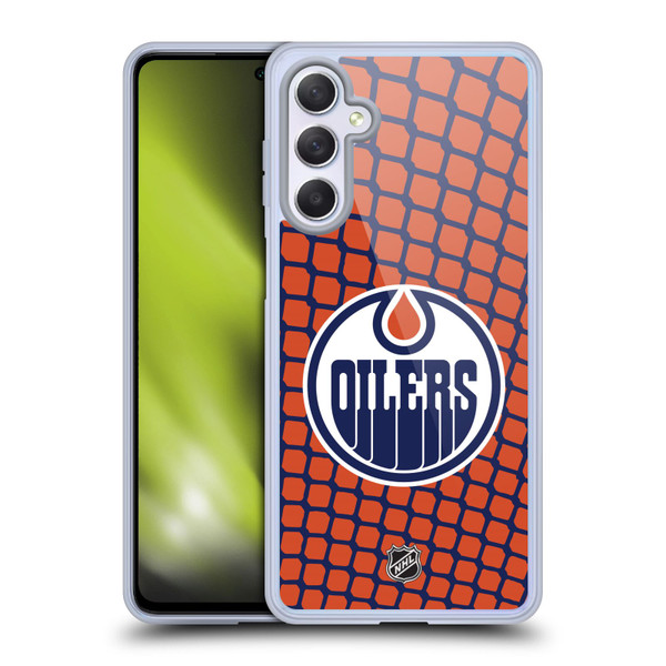 NHL Edmonton Oilers Net Pattern Soft Gel Case for Samsung Galaxy M54 5G