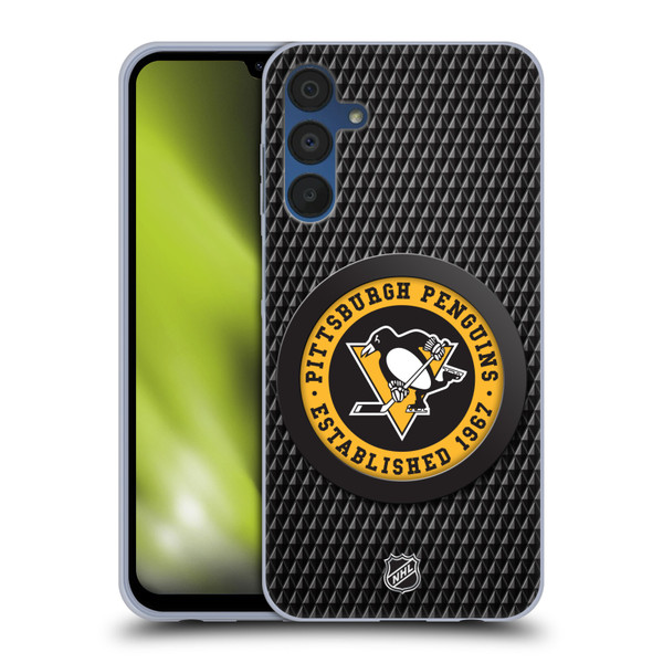 NHL Pittsburgh Penguins Puck Texture Soft Gel Case for Samsung Galaxy A15