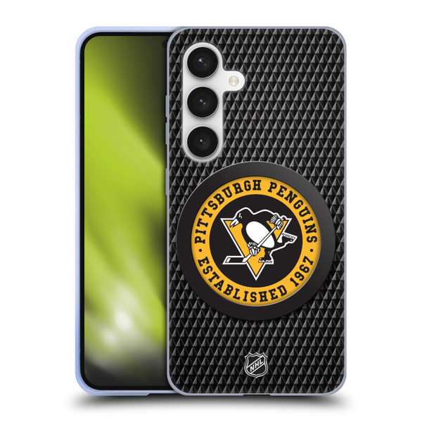 NHL Pittsburgh Penguins Puck Texture Soft Gel Case for Samsung Galaxy S24 5G