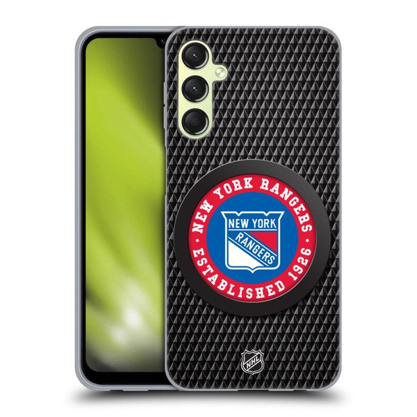 NHL New York Rangers Puck Texture Soft Gel Case for Samsung Galaxy A24 4G / Galaxy M34 5G