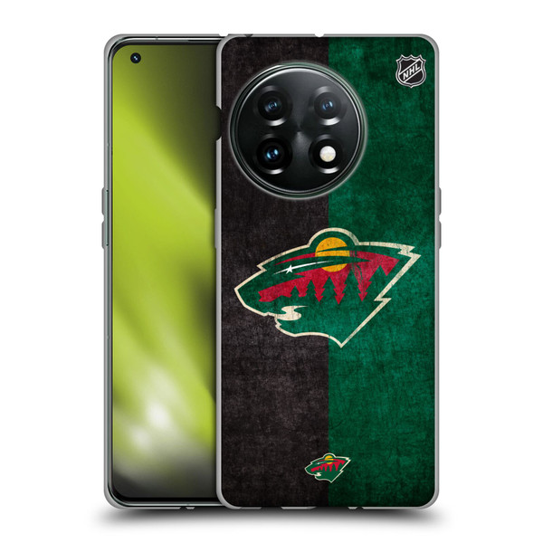 NHL Minnesota Wild Half Distressed Soft Gel Case for OnePlus 11 5G