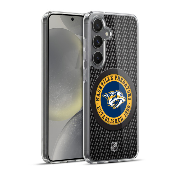 NHL Nashville Predators Puck Texture Soft Gel Case for Samsung Galaxy S24+ 5G & MagSafe