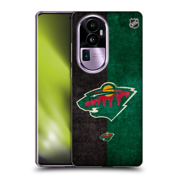 NHL Minnesota Wild Half Distressed Soft Gel Case for OPPO Reno10 Pro+