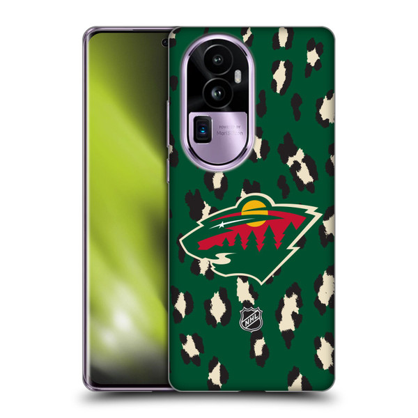 NHL Minnesota Wild Leopard Pattern Soft Gel Case for OPPO Reno10 Pro+