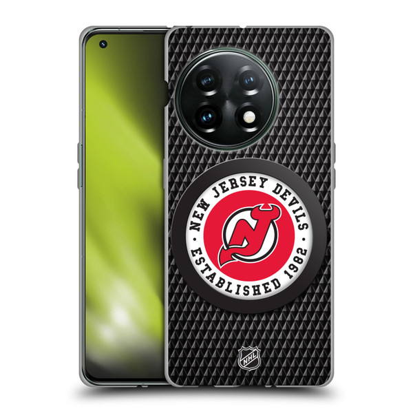 NHL New Jersey Devils Puck Texture Soft Gel Case for OnePlus 11 5G