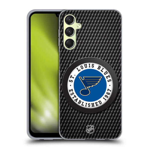 NHL St Louis Blues Puck Texture Soft Gel Case for Samsung Galaxy A24 4G / Galaxy M34 5G