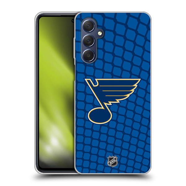 NHL St Louis Blues Net Pattern Soft Gel Case for Samsung Galaxy M54 5G