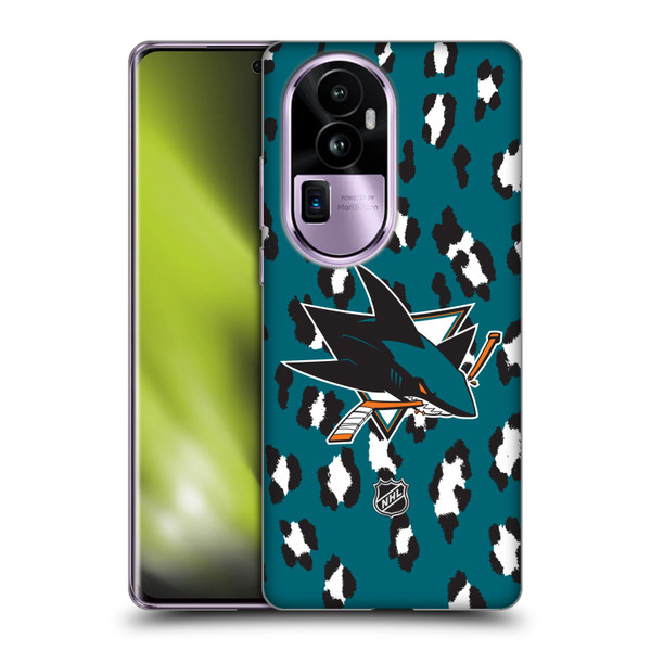 NHL San Jose Sharks Leopard Pattern Soft Gel Case for OPPO Reno10 Pro+