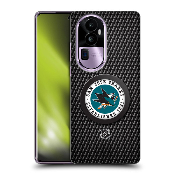 NHL San Jose Sharks Puck Texture Soft Gel Case for OPPO Reno10 Pro+