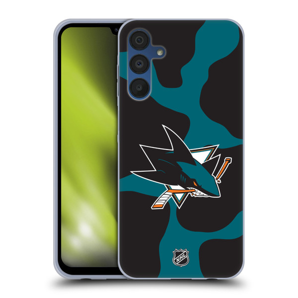 NHL San Jose Sharks Cow Pattern Soft Gel Case for Samsung Galaxy A15