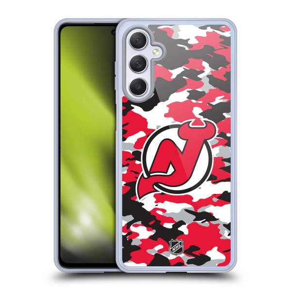 NHL New Jersey Devils Camouflage Soft Gel Case for Samsung Galaxy M54 5G