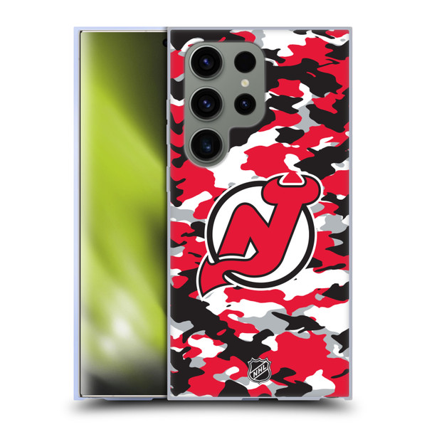 NHL New Jersey Devils Camouflage Soft Gel Case for Samsung Galaxy S24 Ultra 5G