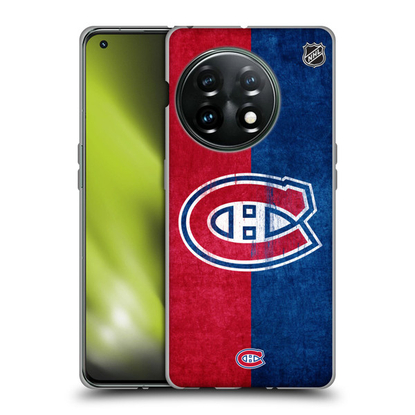 NHL Montreal Canadiens Half Distressed Soft Gel Case for OnePlus 11 5G