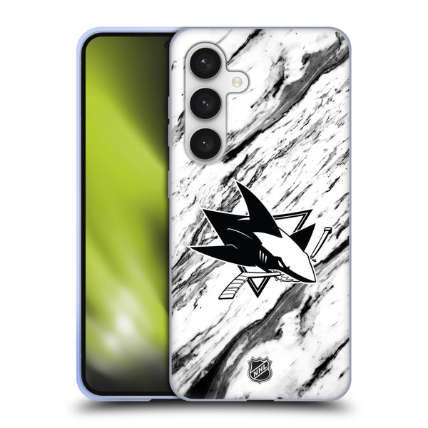 NHL San Jose Sharks Marble Soft Gel Case for Samsung Galaxy S24 5G