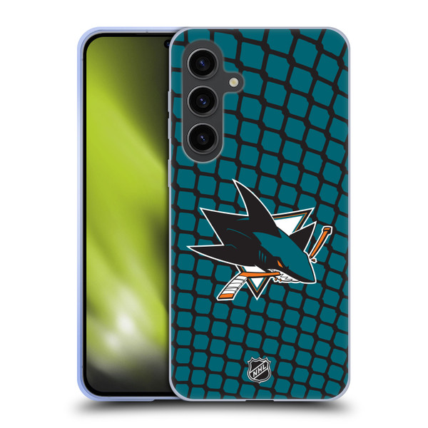 NHL San Jose Sharks Net Pattern Soft Gel Case for Samsung Galaxy S24+ 5G