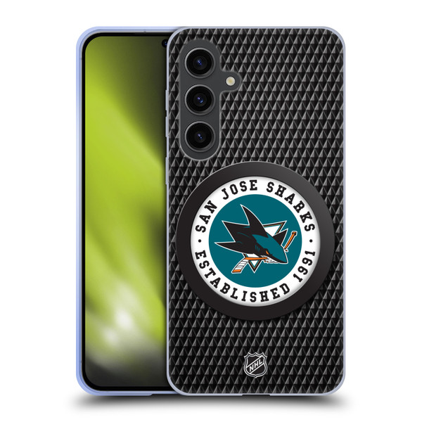 NHL San Jose Sharks Puck Texture Soft Gel Case for Samsung Galaxy S24+ 5G
