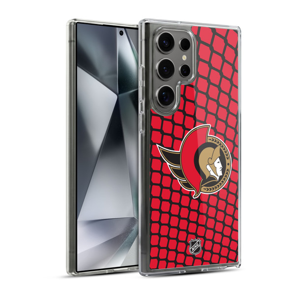 NHL Ottawa Senators Net Pattern Soft Gel Case for Samsung Galaxy S24 Ultra 5G & MagSafe