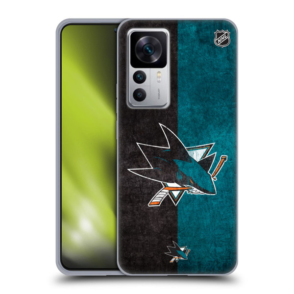 NHL San Jose Sharks Half Distressed Soft Gel Case for Xiaomi 12T 5G / 12T Pro 5G / Redmi K50 Ultra 5G