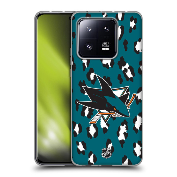 NHL San Jose Sharks Leopard Patten Soft Gel Case for Xiaomi 13 Pro 5G