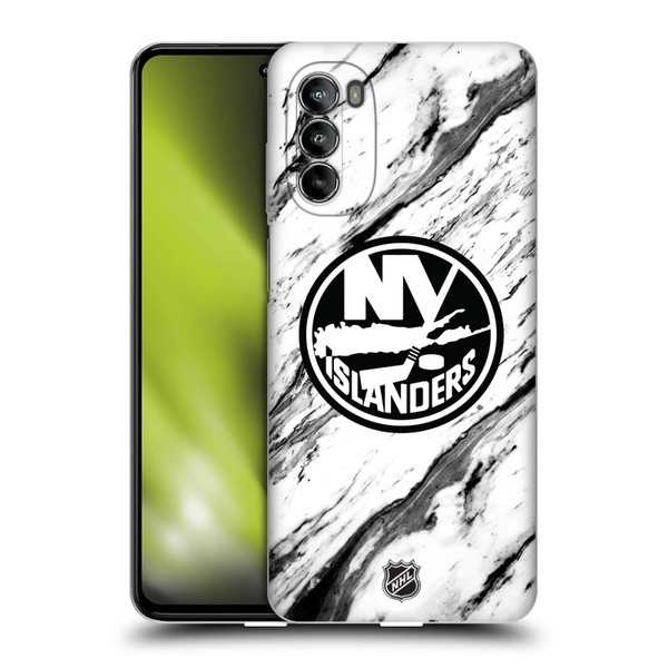 NHL New York Islanders Marble Soft Gel Case for Motorola Moto G82 5G