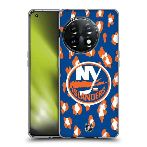 NHL New York Islanders Leopard Pattern Soft Gel Case for OnePlus 11 5G