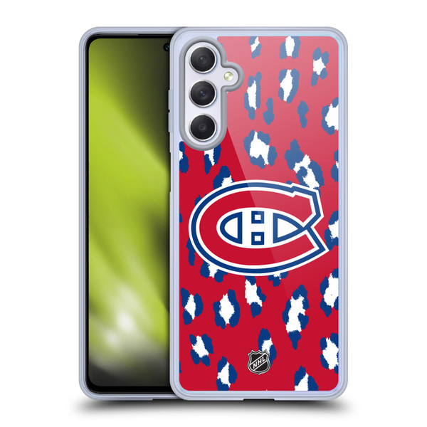 NHL Montreal Canadiens Leopard Patten Soft Gel Case for Samsung Galaxy M54 5G