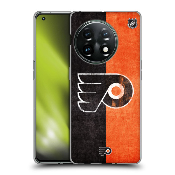 NHL Philadelphia Flyers Half Distressed Soft Gel Case for OnePlus 11 5G