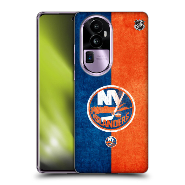 NHL New York Islanders Half Distressed Soft Gel Case for OPPO Reno10 Pro+