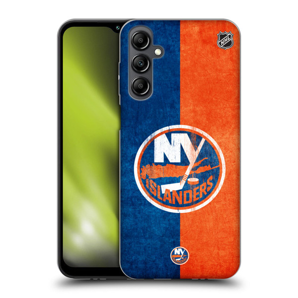 NHL New York Islanders Half Distressed Soft Gel Case for Samsung Galaxy M14 5G