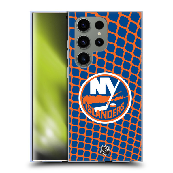 NHL New York Islanders Net Pattern Soft Gel Case for Samsung Galaxy S24 Ultra 5G