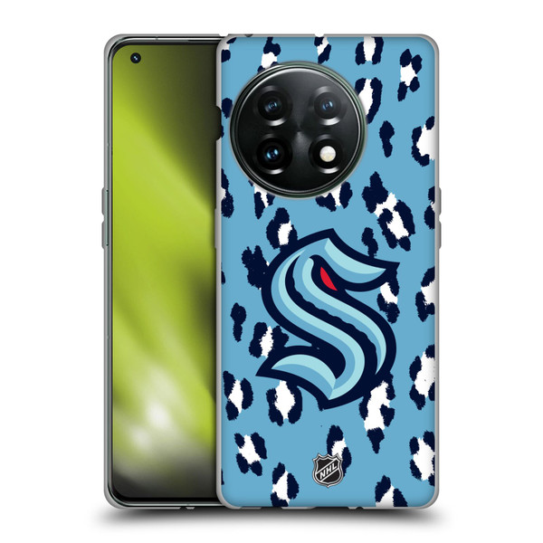 NHL Seattle Kraken Leopard Pattern Soft Gel Case for OnePlus 11 5G