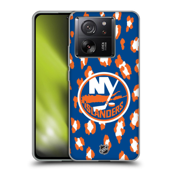 NHL New York Islanders Leopard Patten Soft Gel Case for Xiaomi 13T 5G / 13T Pro 5G