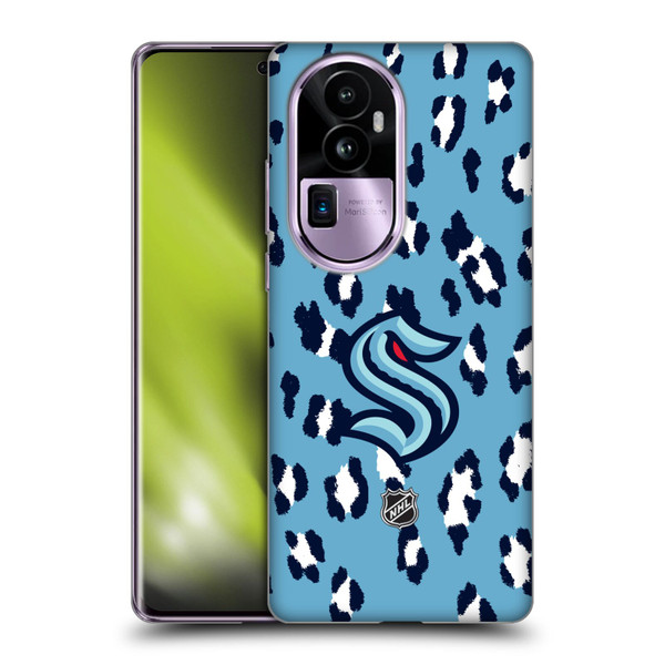 NHL Seattle Kraken Leopard Pattern Soft Gel Case for OPPO Reno10 Pro+