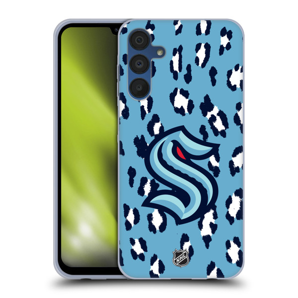 NHL Seattle Kraken Leopard Pattern Soft Gel Case for Samsung Galaxy A15