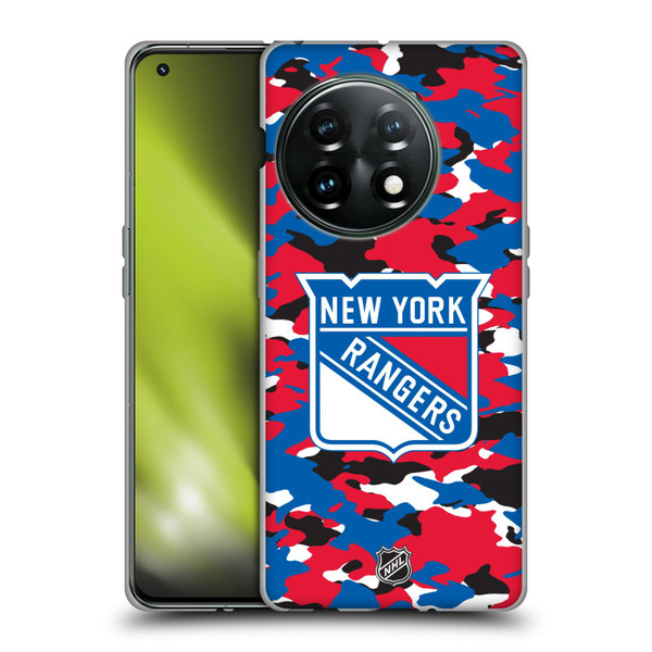 NHL New York Rangers Camouflage Soft Gel Case for OnePlus 11 5G