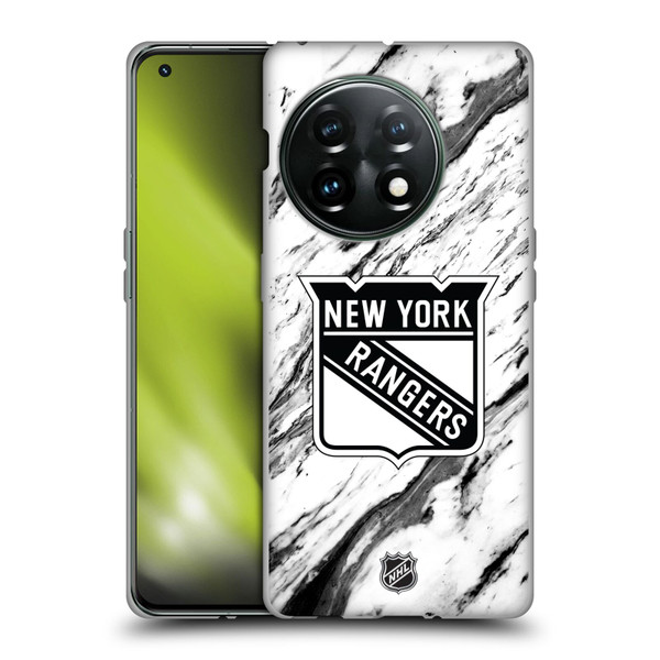 NHL New York Rangers Marble Soft Gel Case for OnePlus 11 5G