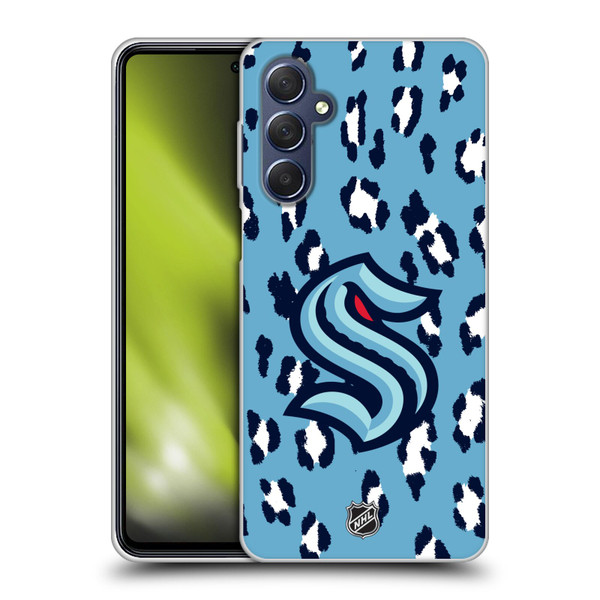 NHL Seattle Kraken Leopard Pattern Soft Gel Case for Samsung Galaxy M54 5G