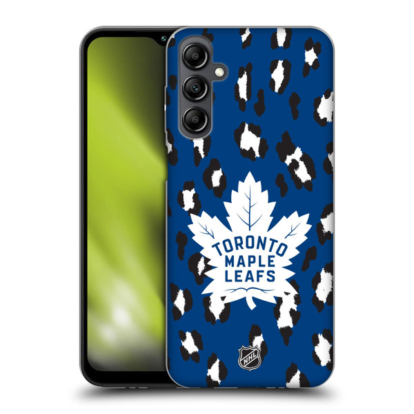 NHL Toronto Maple Leafs Leopard Patten Soft Gel Case for Samsung Galaxy M14 5G