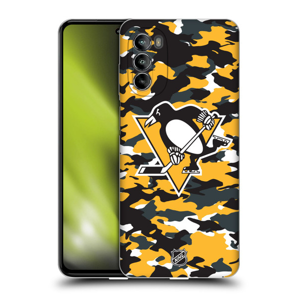 NHL Pittsburgh Penguins Camouflage Soft Gel Case for Motorola Moto G82 5G