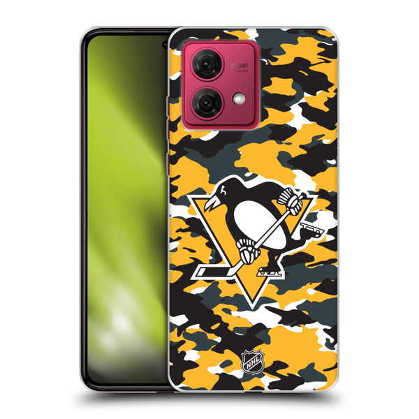 NHL Pittsburgh Penguins Camouflage Soft Gel Case for Motorola Moto G84 5G