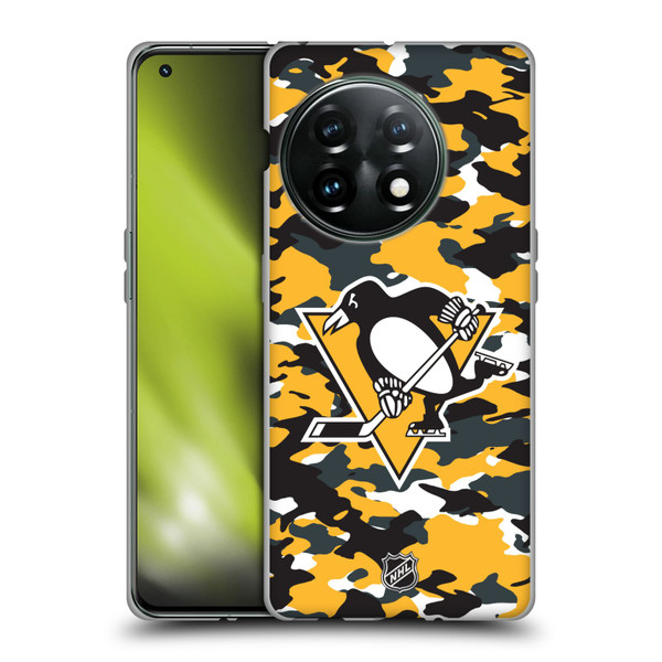 NHL Pittsburgh Penguins Camouflage Soft Gel Case for OnePlus 11 5G