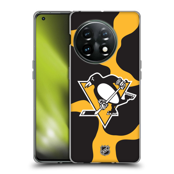 NHL Pittsburgh Penguins Cow Pattern Soft Gel Case for OnePlus 11 5G