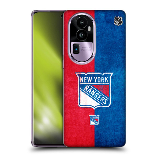 NHL New York Rangers Half Distressed Soft Gel Case for OPPO Reno10 Pro+