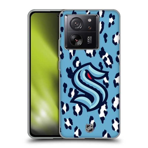 NHL Seattle Kraken Leopard Patten Soft Gel Case for Xiaomi 13T 5G / 13T Pro 5G