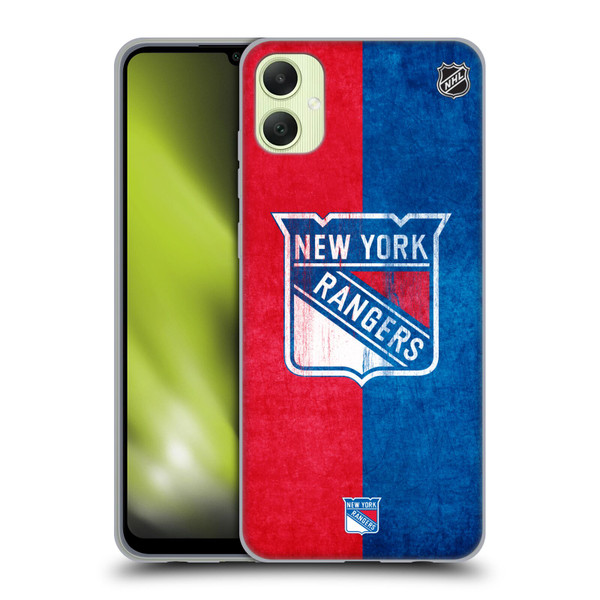NHL New York Rangers Half Distressed Soft Gel Case for Samsung Galaxy A05